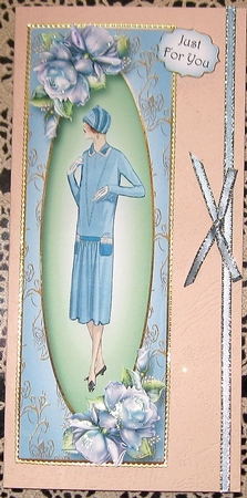 The Flapper - Blue Roses Lge DL by Wendy De Winter