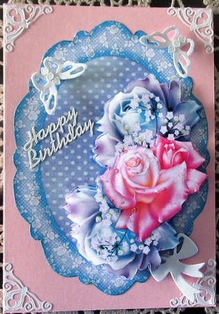 Gorgeous Roses In Vintage Frame by Wendy De Winter