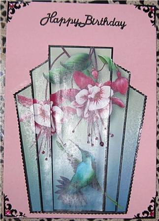 Art Deco Stacker - Fuschias & Humming Bird by Wendy De Winter