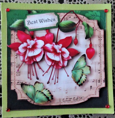 Sheet Music Plaque - Fuschias by Wendy De Winter