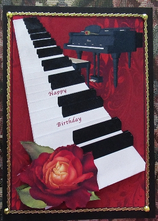 ROSES FOR THE PIANIST BIRTHDAY TOPPER by Wendy De Winter