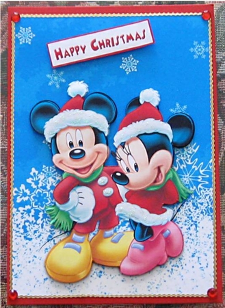 Mickey & Minnie Mouse Christmas A5 Decoupage  by Wendy De Winter