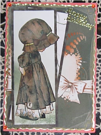 Vintage Girl Card Front by Wendy De Winter