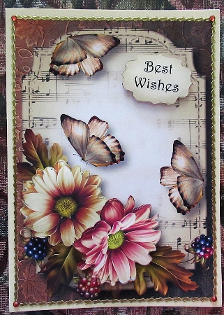 Sheet Music & Butterflies - Antique Autumn A5 by Wendy De Winter