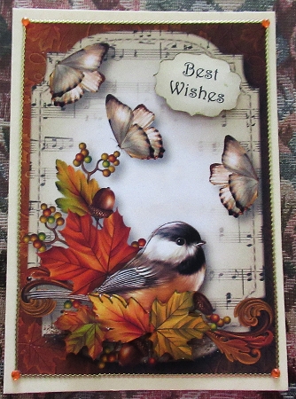 Sheet Music & Butterflies - Autumn Elegance A5 by Wendy De Winter