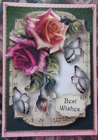 Sheet Music & Butterflies - Autumn Roses A5 by Wendy De Winter
