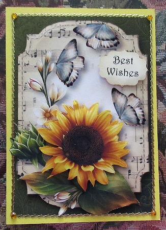 Sheet Music & Butterflies - Sunflower by Wendy De Winter
