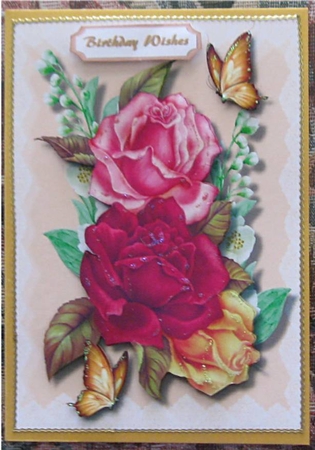 Beautiful roses on a Lace Mat  by Wendy De Winter