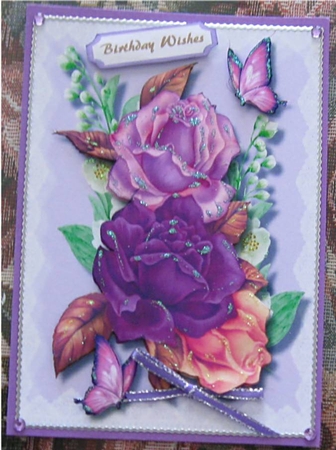 Beautiful roses on a Lace Mat  by Wendy De Winter