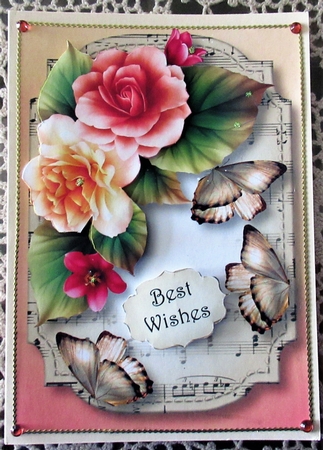 Sheet Music & Butterflies - Beautiful Begonias A5 by Wendy De Winter