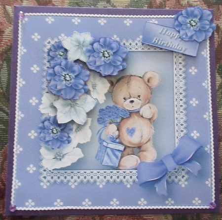 A Gift for You Decoupage Card Front by Wendy De Winter