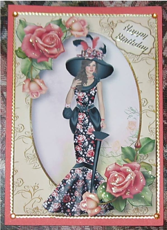 Edwardian Elegance - Peach Roses A5 by Wendy De Winter