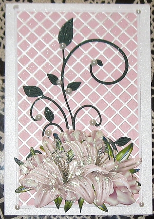 3D Roses & Lilies Soft pastel Pink  by Wendy De Winter