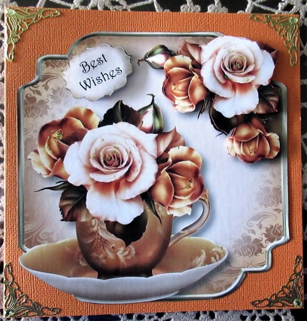Teacup & Saucer - Autumn Fantasy Roses by Wendy De Winter