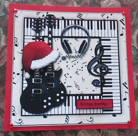 Christmas Music male card by Wendy De Winter