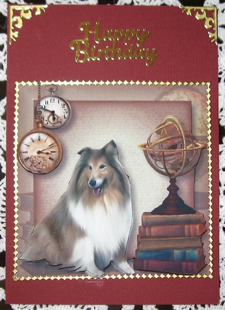 Male Themed Dogs - Collie 8x8 by Wendy De Winter
