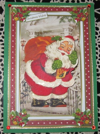 Father Christmas Decoupage Topper by Wendy De Winter