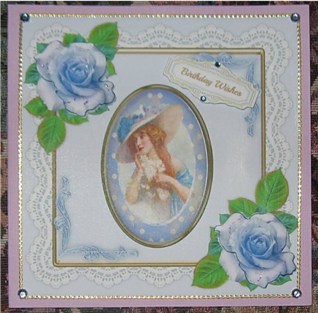 Vintage Lady with lilac Roses  2 by Wendy De Winter