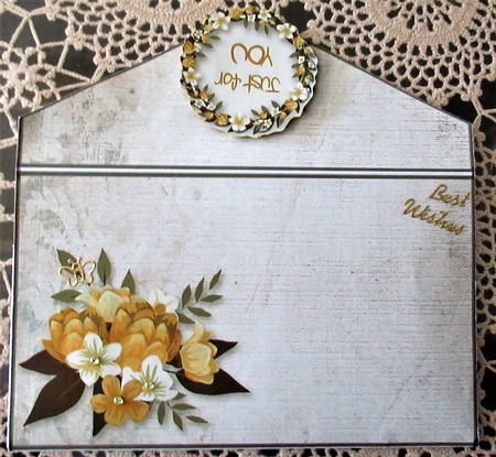 Floral Wreath Money/Voucher/Gift Wallet/Pocket/Envelope - Yellow by Wendy De Winter