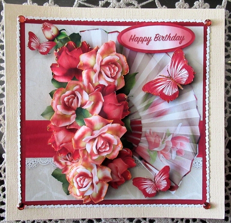 Vibrant Roses - Decoupage Card Mini Kit by Wendy De Winter