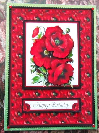 Beautiful Poppies Card Topper & Decoupage Flowers by Wendy De Winter
