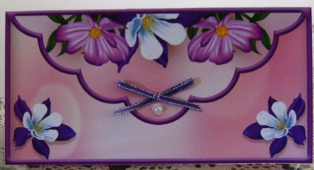 Floral Edge Voucher/Money Wallet/Pocket Envelope - pink by Wendy De Winter