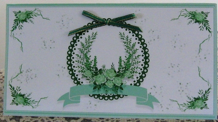 Just for You Ribbon Voucher/Money Wallet/Pocket Envelope - Green by Wendy De Winter
