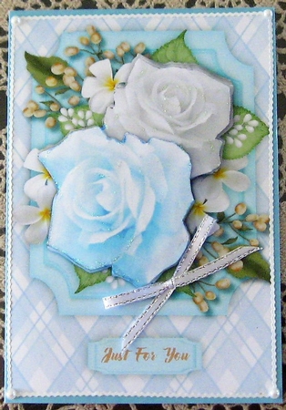 Pale Blue  Roses and Babys Breath by Wendy De Winter