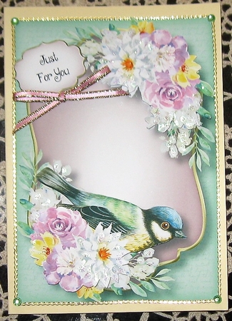 Beautiful Bird & Blooms - Purple & Teal A5 by Wendy De Winter