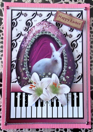 Easter Rabbit On Music and Keyboard by Wendy De Winter