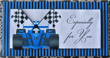 Racing Car Cash Envelope by Wendy De Winter