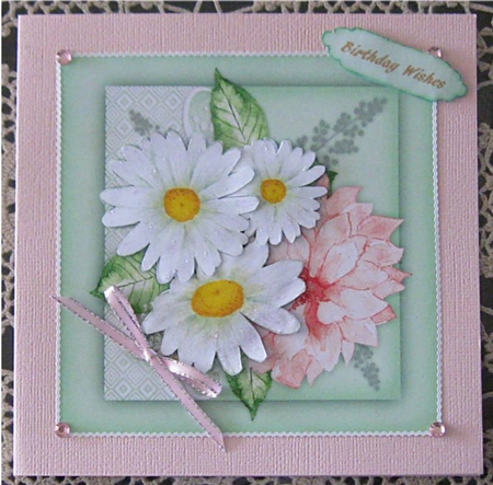 Beautiful Daisys and Pink Dahalia  by Wendy De Winter