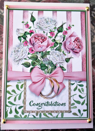 Floral Wedding Card Topper & Wishing Well Envelope. by Wendy De Winter