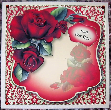 Jewel Damask & Red Roses by Wendy De Winter