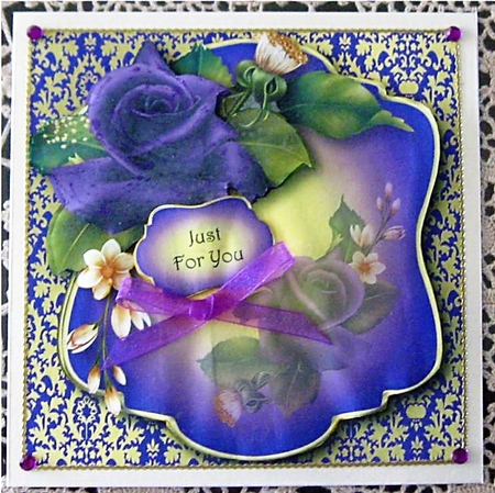 Jewel Damask & Purple Roses by Wendy De Winter