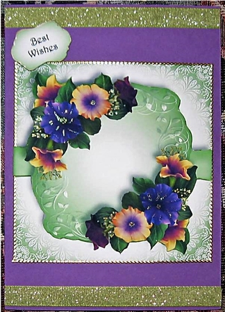 Floral Leaf Mat - Pretty Petunias 8x8 by Wendy De Winter
