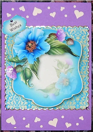 Jewel Damask & Blue Poppies 8x8 by Wendy De Winter