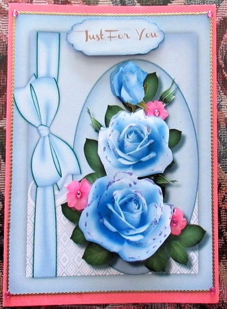 Beautiful Blue Roses with Bow  by Wendy De Winter