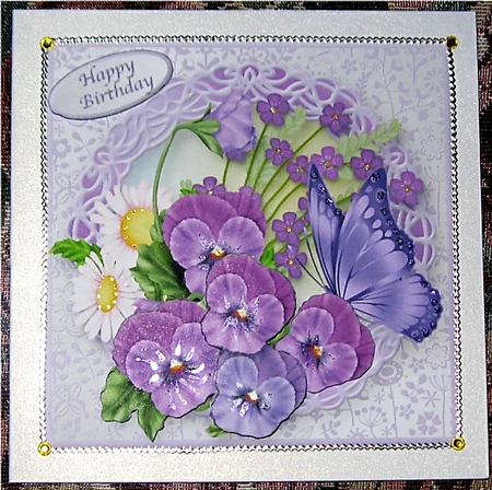 Spring Morning Decoupage Card Front by Wendy De Winter