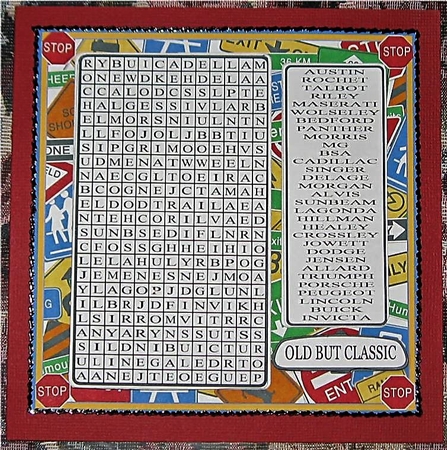 WORDSEARCH CLASSIC MOTORS by Wendy De Winter
