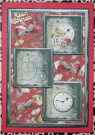 The Olden Days Three Square Quick Card Female by Wendy De Winter