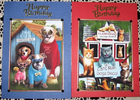 Dogs are Cool and Cats Rule Topper by Wendy De Winter