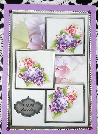 Pretty In Pastel Three Square Quick Card by Wendy De Winter