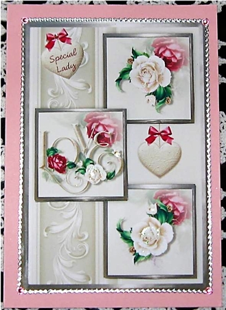 Love And Roses Three Square Quick Card by Wendy De Winter