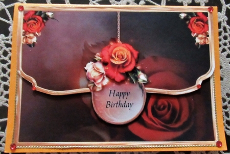 Fantasy Fall Scalloped Edge Faux Envelope Card Birthday by Wendy De Winter