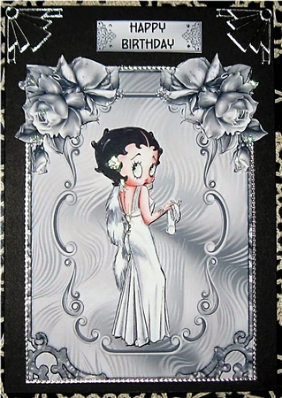Special Occasion - A5 card front with decoupage by Wendy De Winter