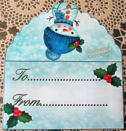 snowman and christmas tree money wallet by Wendy De Winter