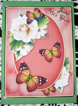 Opulent Green Butterfly Card and Topper 4 by Wendy De Winter