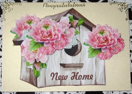 Step By Step Pretty In Pink Bow Vignette birdhouse new home  by Wendy De Winter