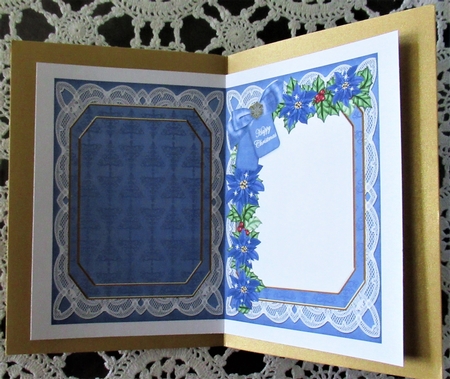Choirboy Happy Christmas 7x5in Fancy Lace Foldable Insert by Wendy De Winter